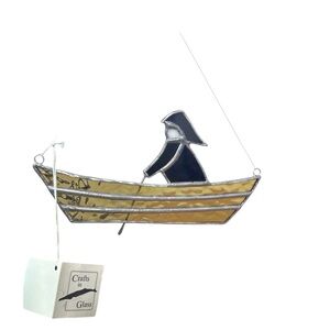 Stained Glass Sun Catcher‎ Rowboat Dory Fisherman Nautical Décor Newfoundland